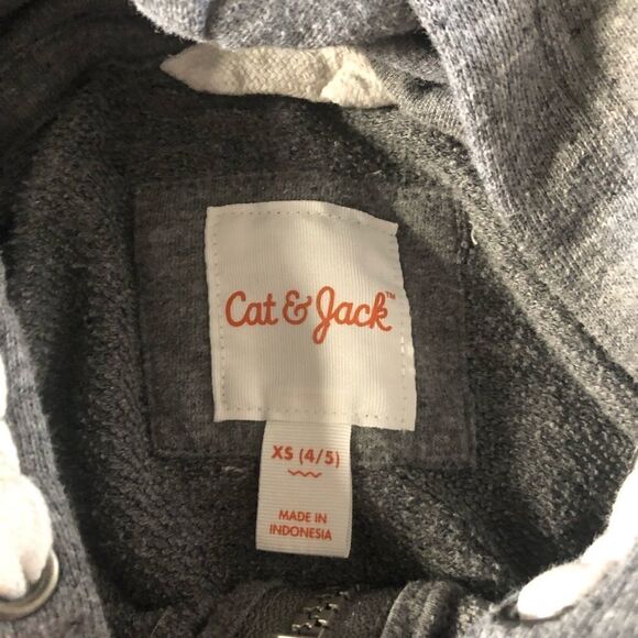 CAT & JACK Full Zip Hooded Sweatshirt Size XS 4/5 - Picture 5 of 5